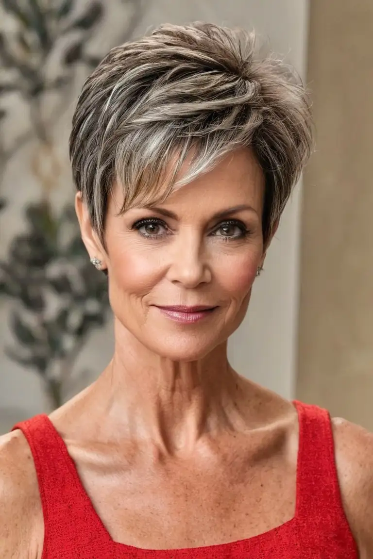 Textured Pixie With Side-Swept Fringe