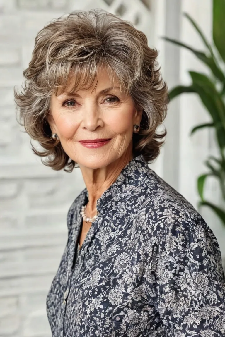 Textured Waves With Side-Swept Bangs