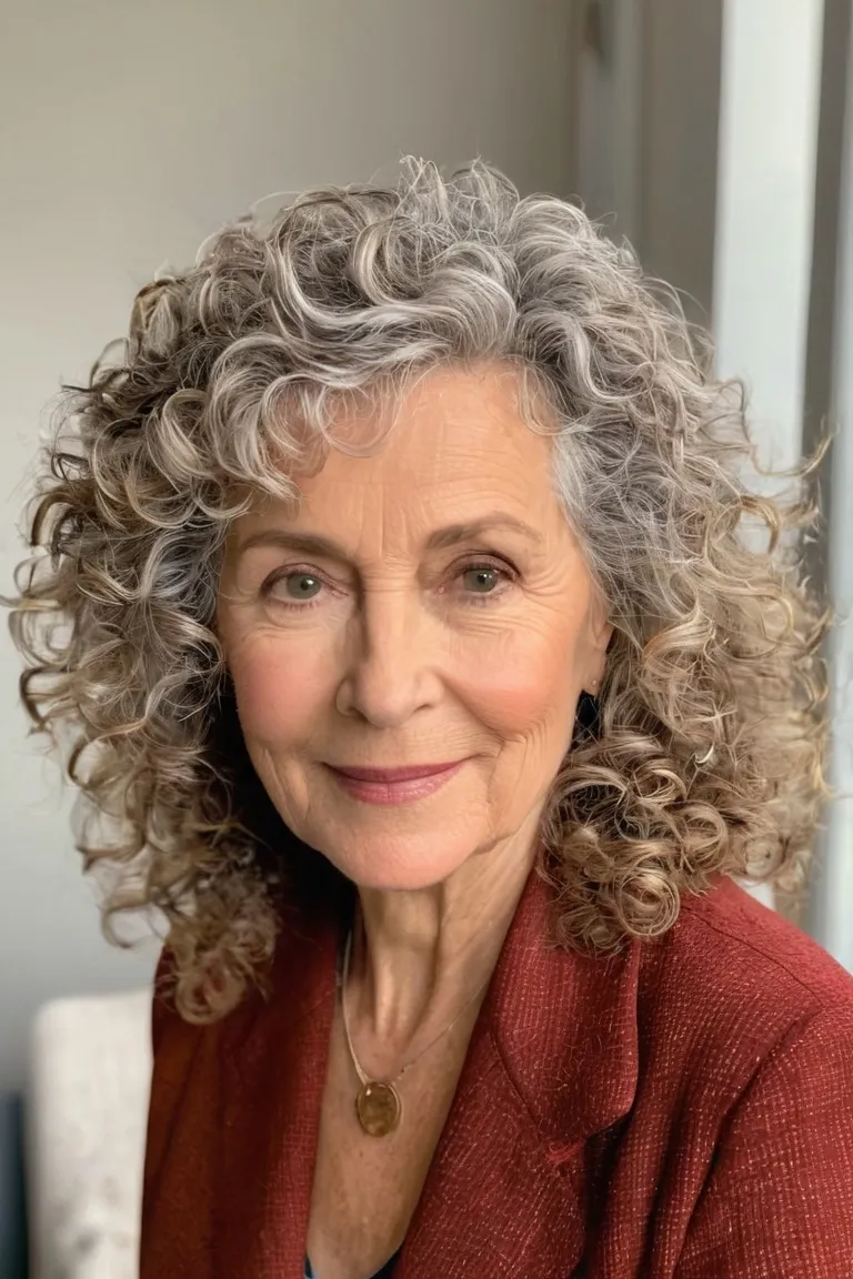 Tousled Curls With Side Part