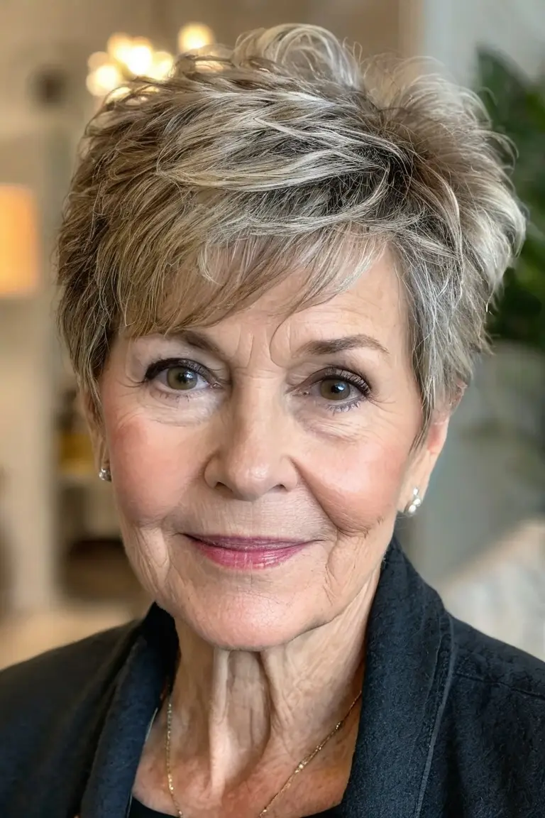 Tousled Highlighted Pixie