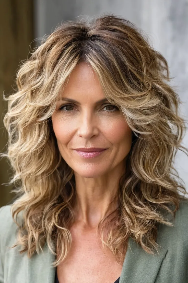 Tousled Layered Waves With Highlights