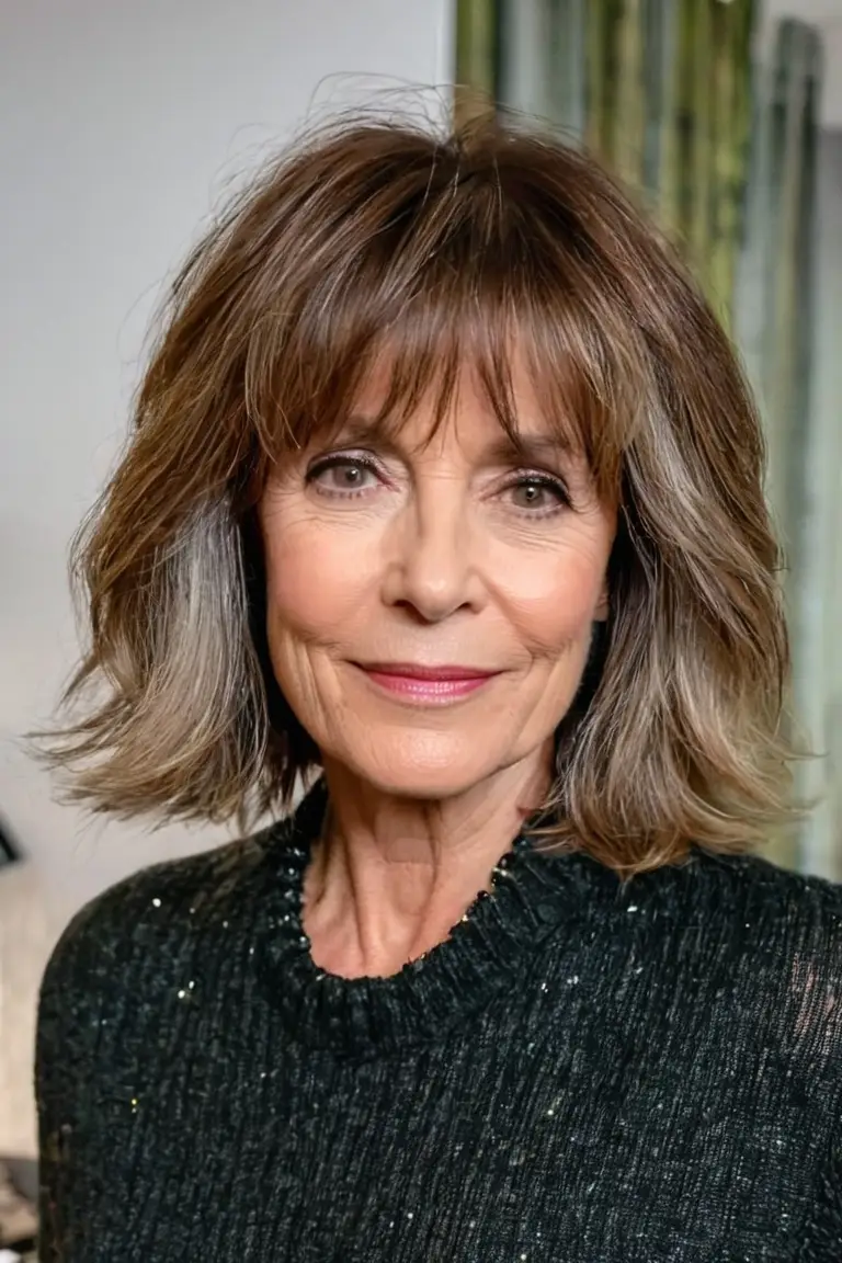 Tousled Lob With Curtain Bangs