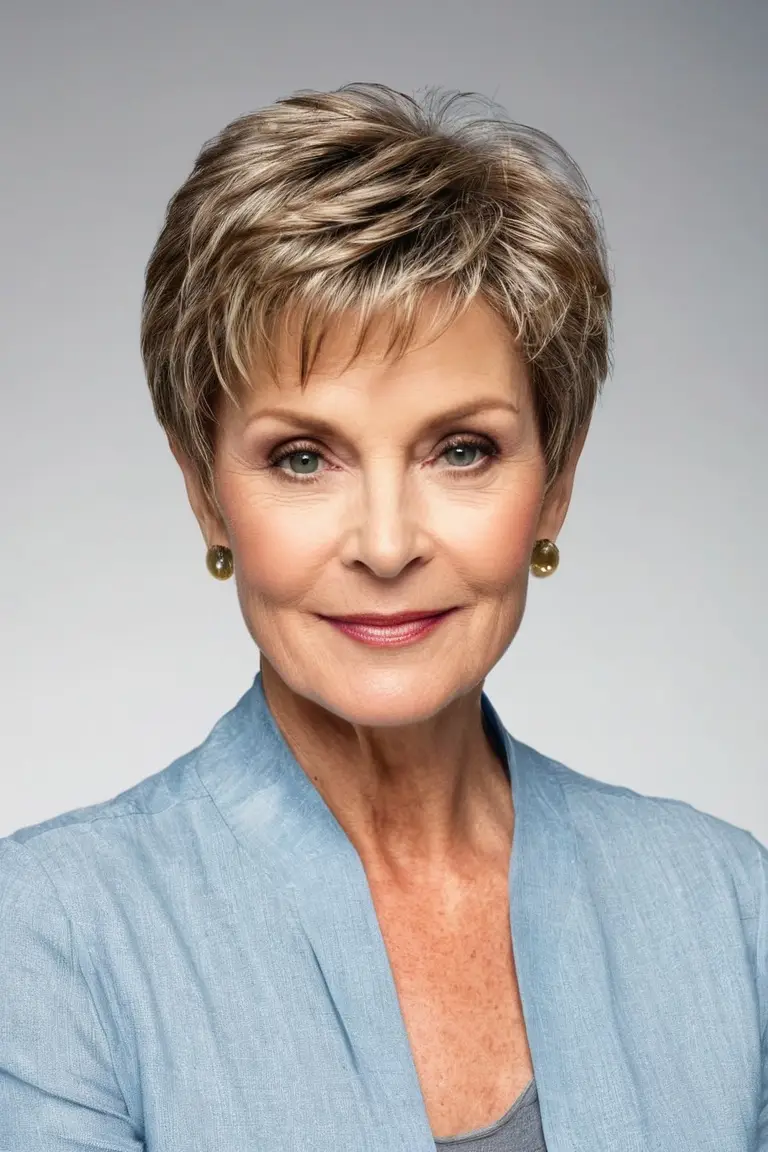 Voluminous Layered Pixie Cut for Straight Hair