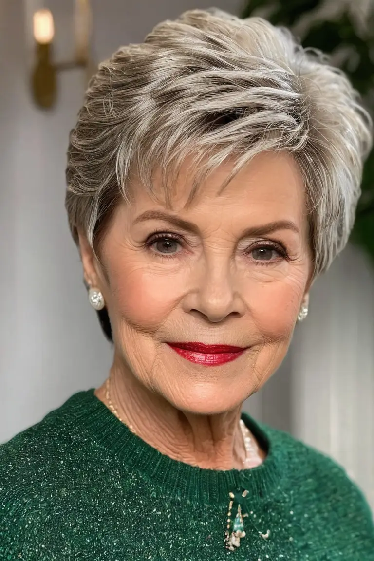 Voluminous Pixie With Side Part