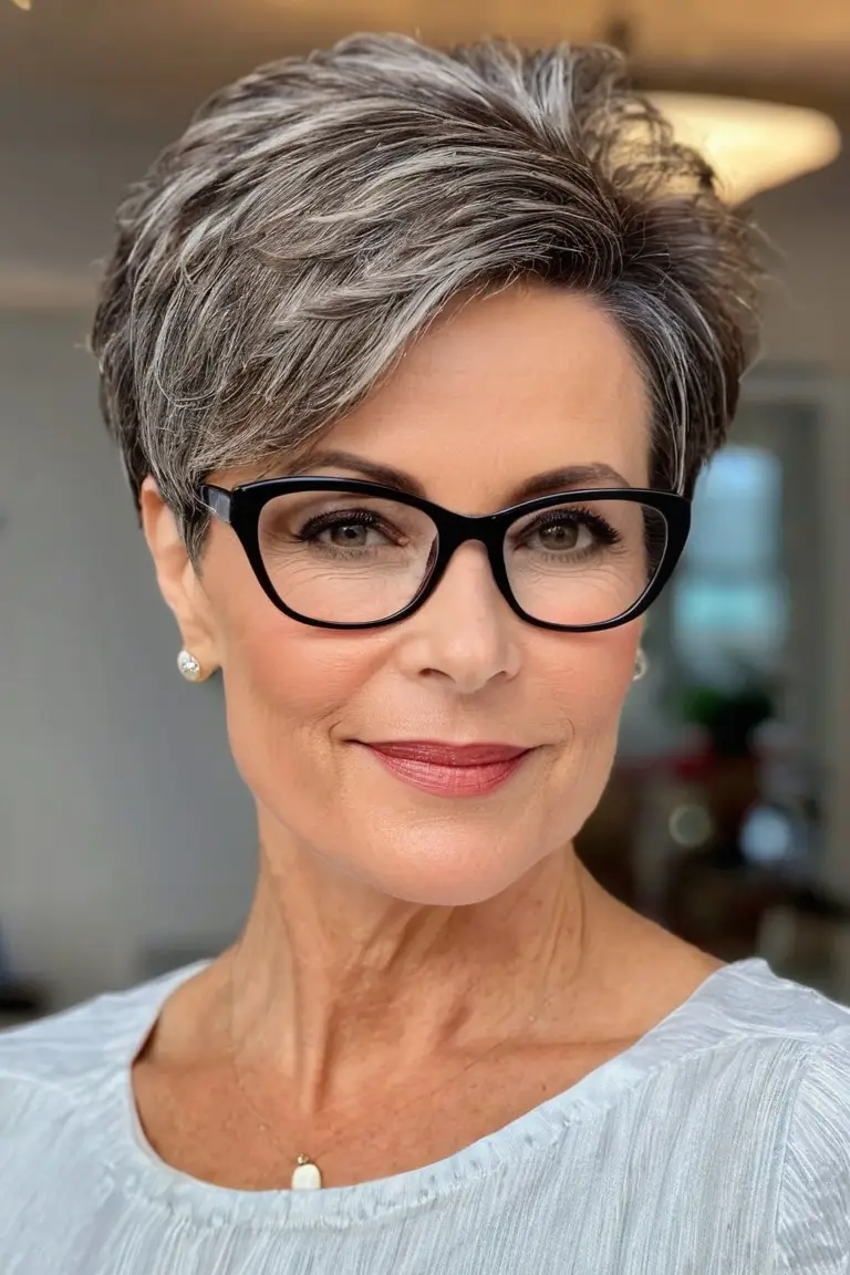 Voluminous Pixie With Side Part