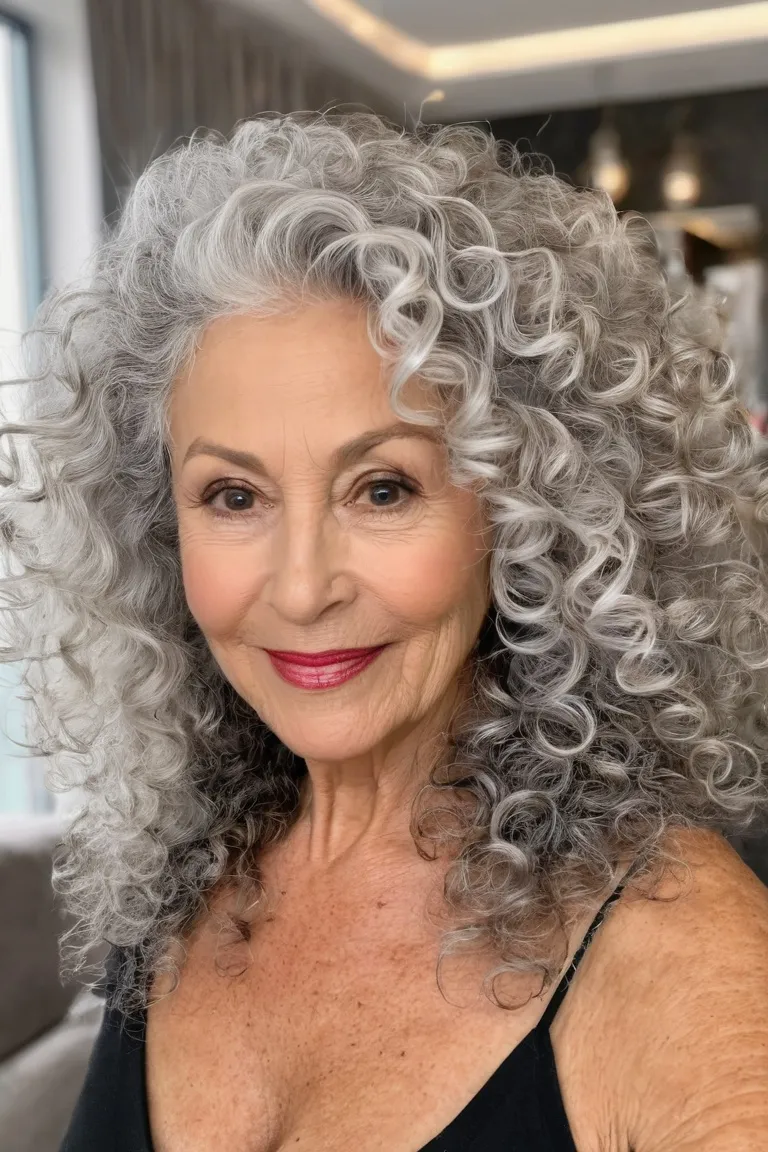 Voluminous Silver Curls