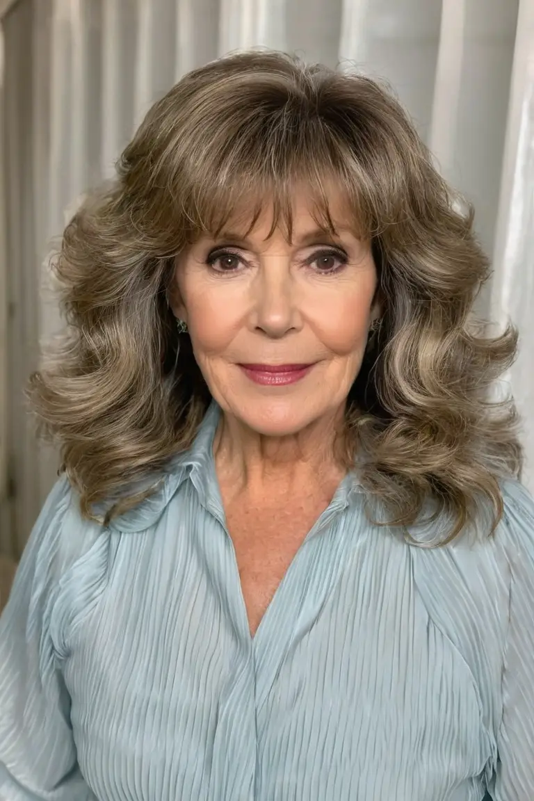 Voluminous Waves With Curtain Bangs