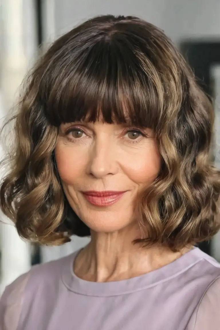 Wavy Bob With Bangs