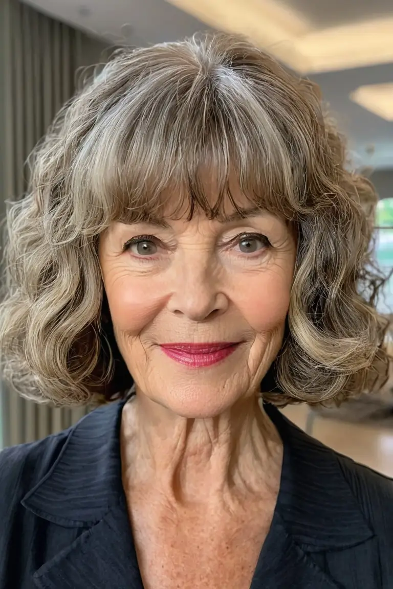 Wavy Bob With Bangs