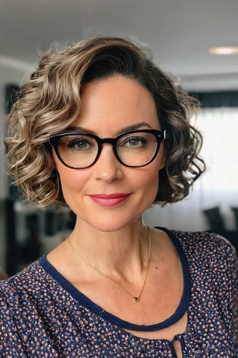 Wavy Bob With Glasses