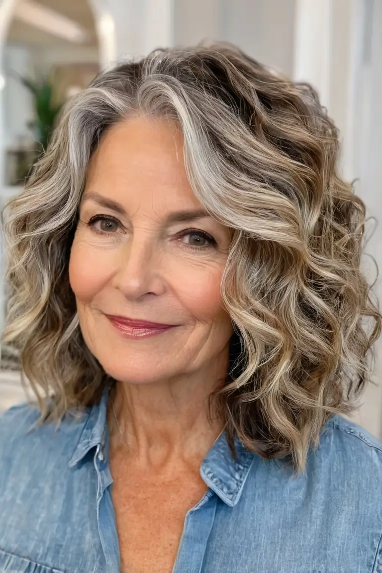 Wavy Lob With Highlights