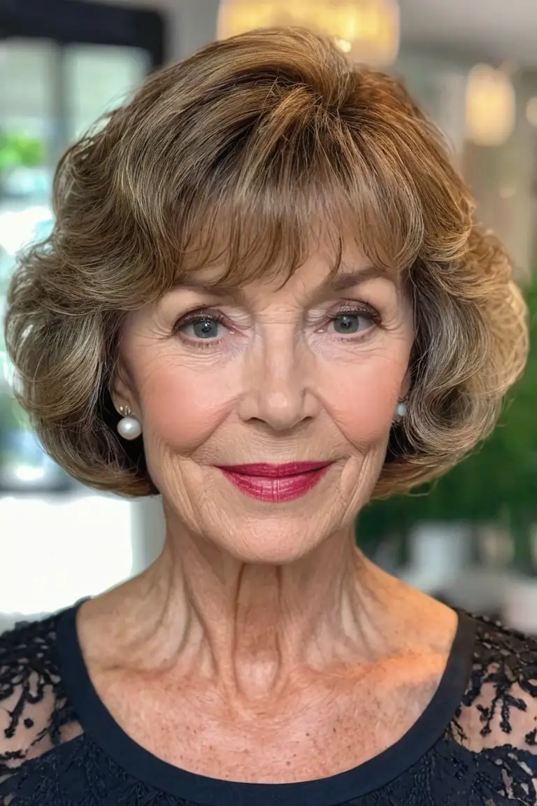 Wavy Short Bob With Bangs