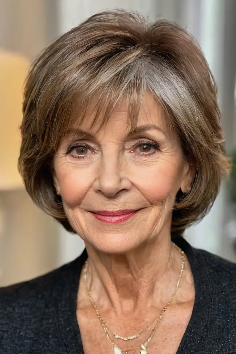 Wispy Brown Bob With Layers