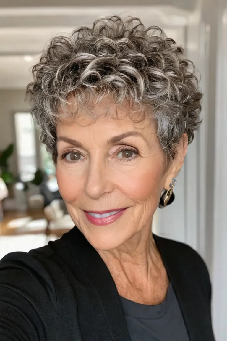 Wispy Grown-Out Curly Pixie