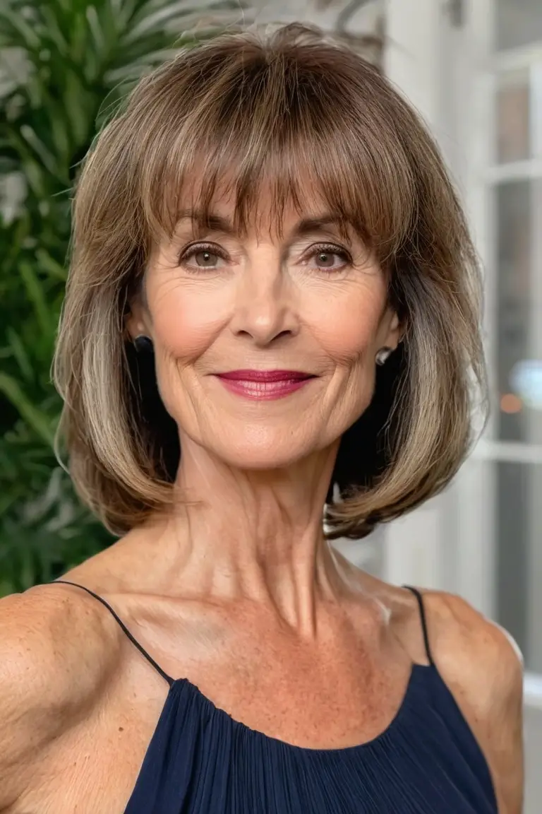 Wispy Lob With Bangs